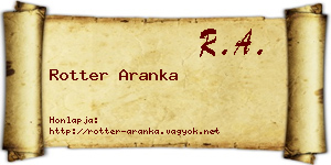Rotter Aranka névjegykártya